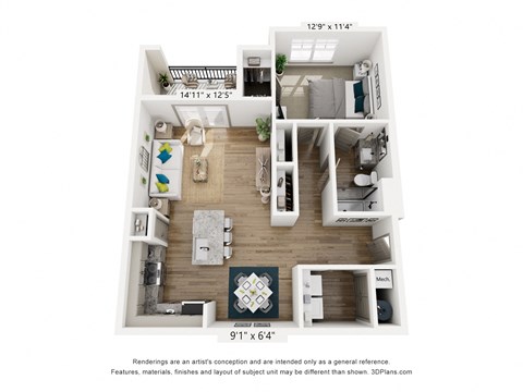 a 1 bedroom floor plan  villas at spring creek